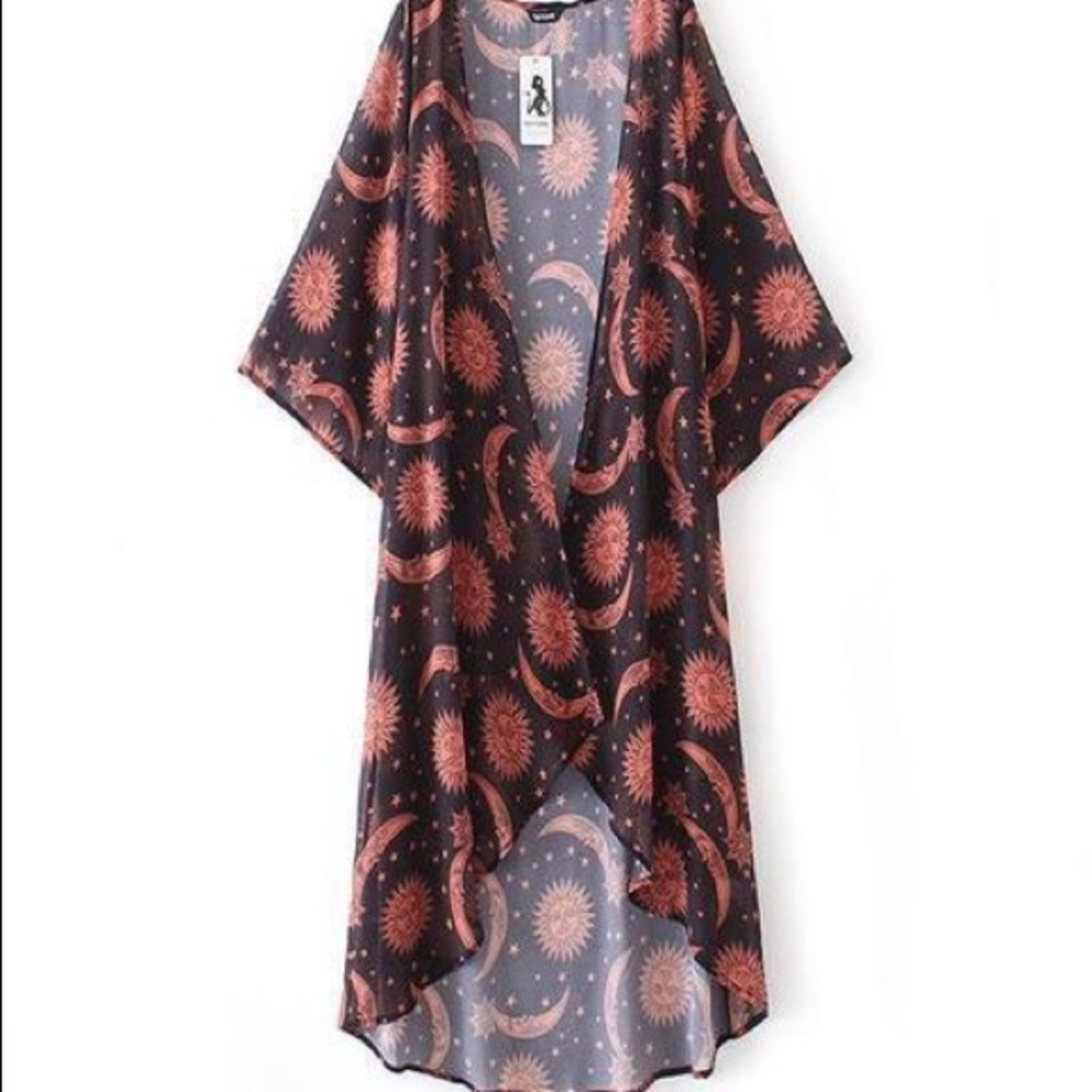 Boho Celestial Sun and Moon Kimono - Picture 3 of 8